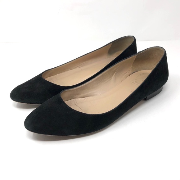 Saks Fifth Avenue Shoes Saks Fifth Avenue Black Suede Ballet Flats